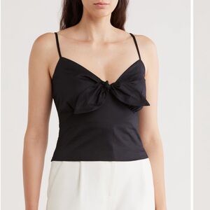 NWT Robert Rodriguez Black Bow Front Tank Top